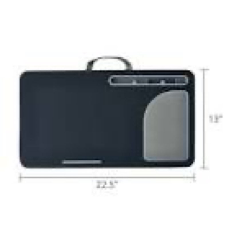 onn lap desk portable work station for 15.6" laptops, phone & tablet, greystone