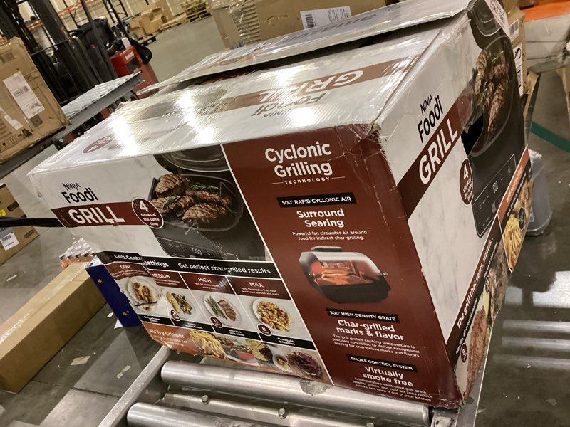 Condition photo showing As Is for Ninja EG201 Foodi 6-in-1 Indoor Grill with Air Fry, Roast, Bake, Broil, & Dehydrate, 2nd Generation, Dishwasher Safe, Black/Silver