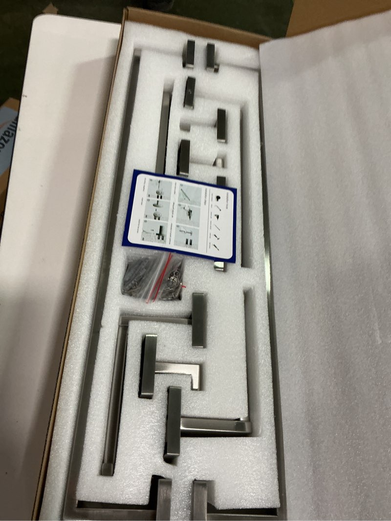 Condition photo showing Good Condition for 10-Pieces Bathroom Hardware Set Brush Nickel Bathroom Accessories Set SUS304 Towel Bar Set Includes 2 Towel Bar 23.6 Inch+2 Towel Holder+2 Toilet Paper Holder+4 Towel Hook (10, Brush Nickel) Brush Nickel 10
