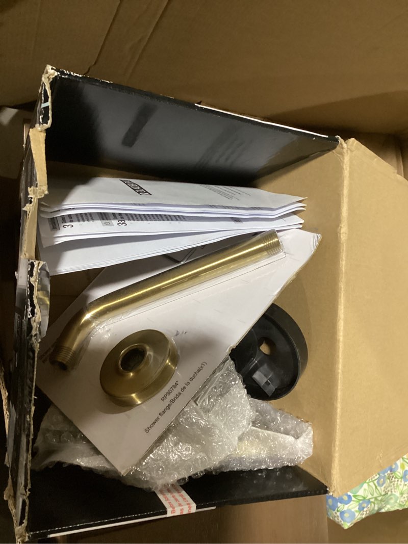 Condition photo showing Good Condition for sumerain brushed gold shower faucet system with high pressure 8 inches rain shower head and brass hand shower, rough-in valve body and trim included