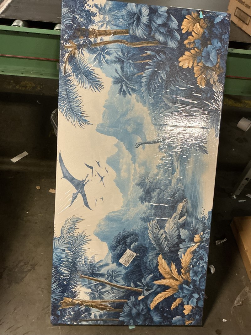 Condition photo showing New/Like New for HKDGOKA Large Wall Art Living Room Modern Gray Blue Forest Nature Landscape Paintings Fall Pictures for Bedroom Kitchen Bathroom Office Home Artwork Wall Decor 24x 48