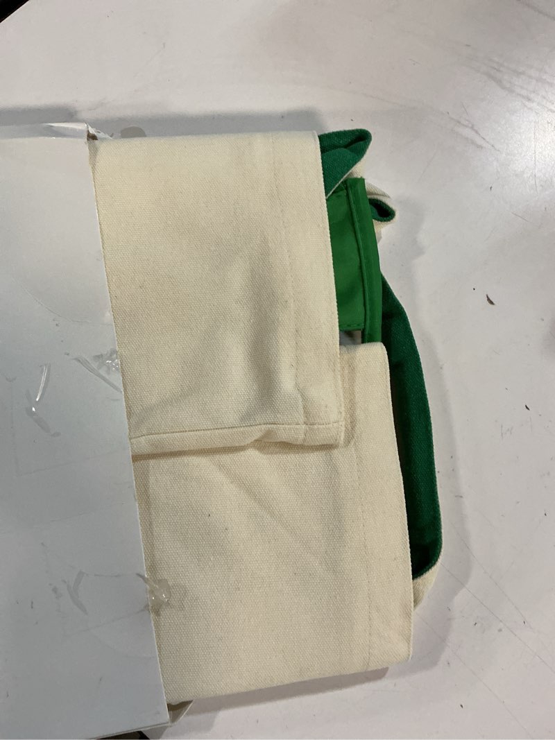 Condition photo showing New/Like New for 3 pcs empty mahjong canvas bag gift embroidered american mahjong set incl tiles bag and racks & pushers drawstring bags(green,regular) green regular