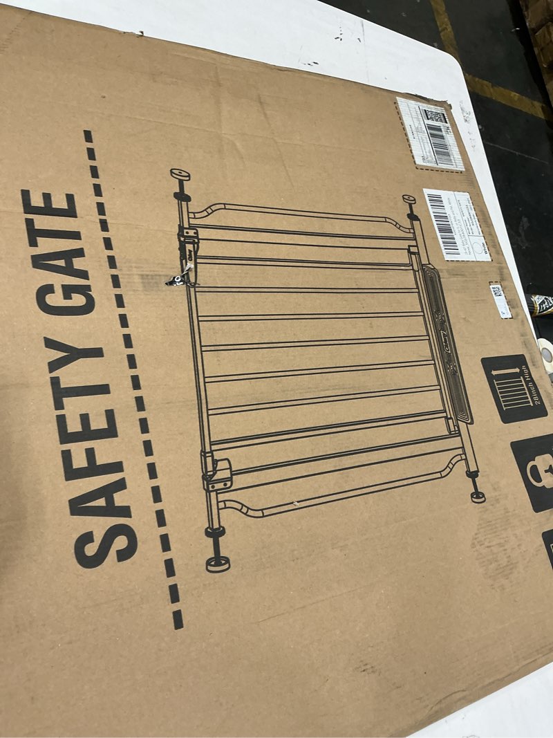 Condition photo showing Good Condition for baby gate no drilling, 29"-40" auto close dog gate indoor for doorways & stairs, pressure mounted adjustable pet gate, easy walk through child gate for children & pets stroller friendly, white