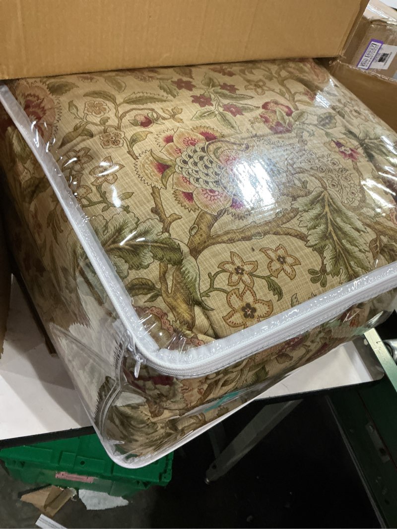 Condition photo showing New/Like New for Waverly Imperial Dress Jacobean Floral Soft All Season 4-Piece Reversible Comforter Set, King, Antique