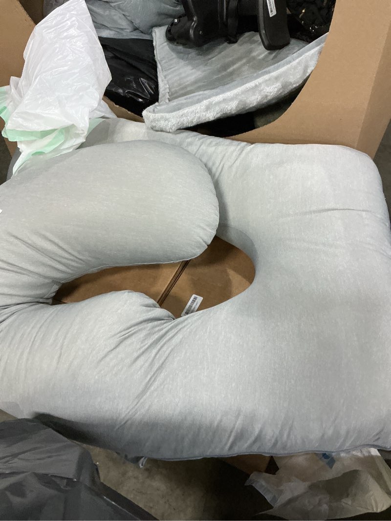 Condition photo showing As Is for momcozy pregnancy pillows with cooling cover, u-shaped full body maternity pillow for side sleepers 57 inch - support for back, hip, belly, legs for pregnant women grey- cooling fabric