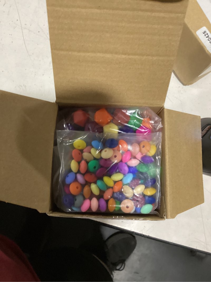 Condition photo showing New/Like New for hotop silicone beads for keychain making, 12/14 /15 mm 48 colors loose small silicone assorted beads bulk for bracelets and necklaces jewelry making diy crafts accessories(192 pcs)