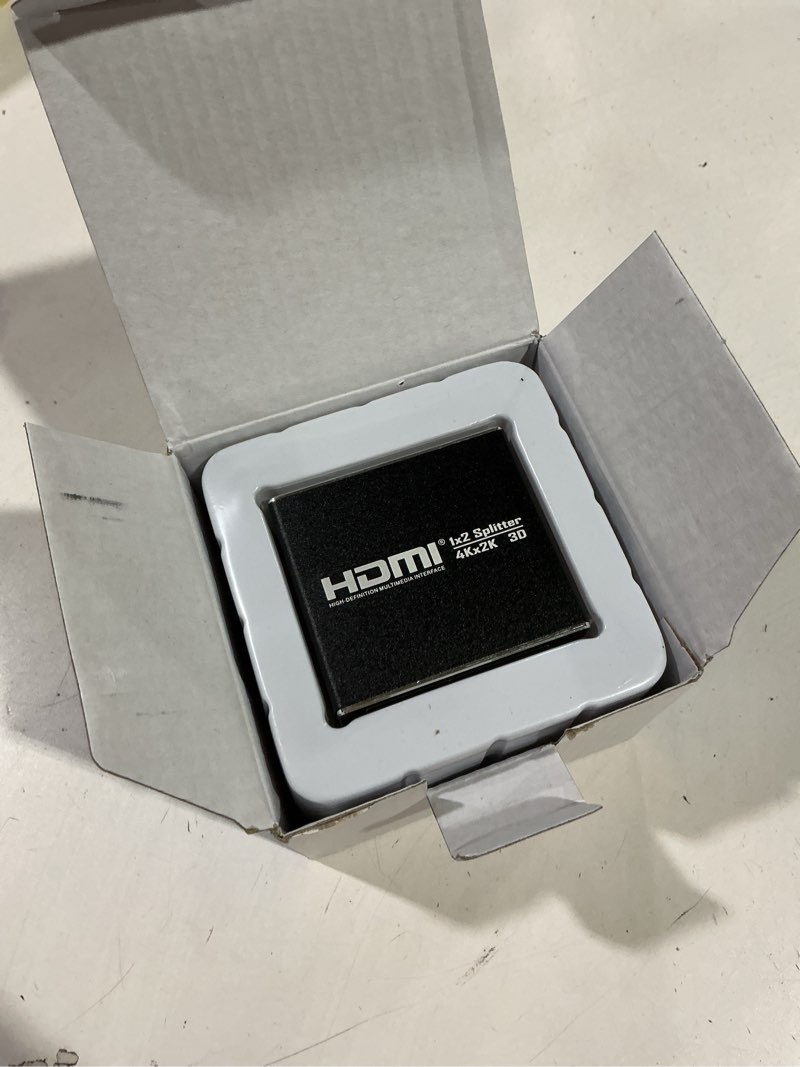 Condition photo showing New/Like New for HDMI Splitter 1 in 2 Out, HDMI Splitter 1 to 2 Amplifier for Full HD HDMI 2.0 1080P/ 3D/ 4K for Xbox PS4 PS3 Fire Stick Roku Blu-Ray Player Apple TV HDTV Black