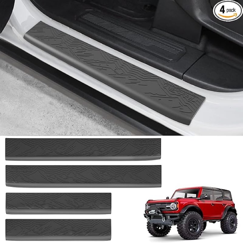 REFORM DESIGN Door Sill Guards Protectors Compatible with 2024 2023 2022 2021 Ford Bronco 4 Door, 4 