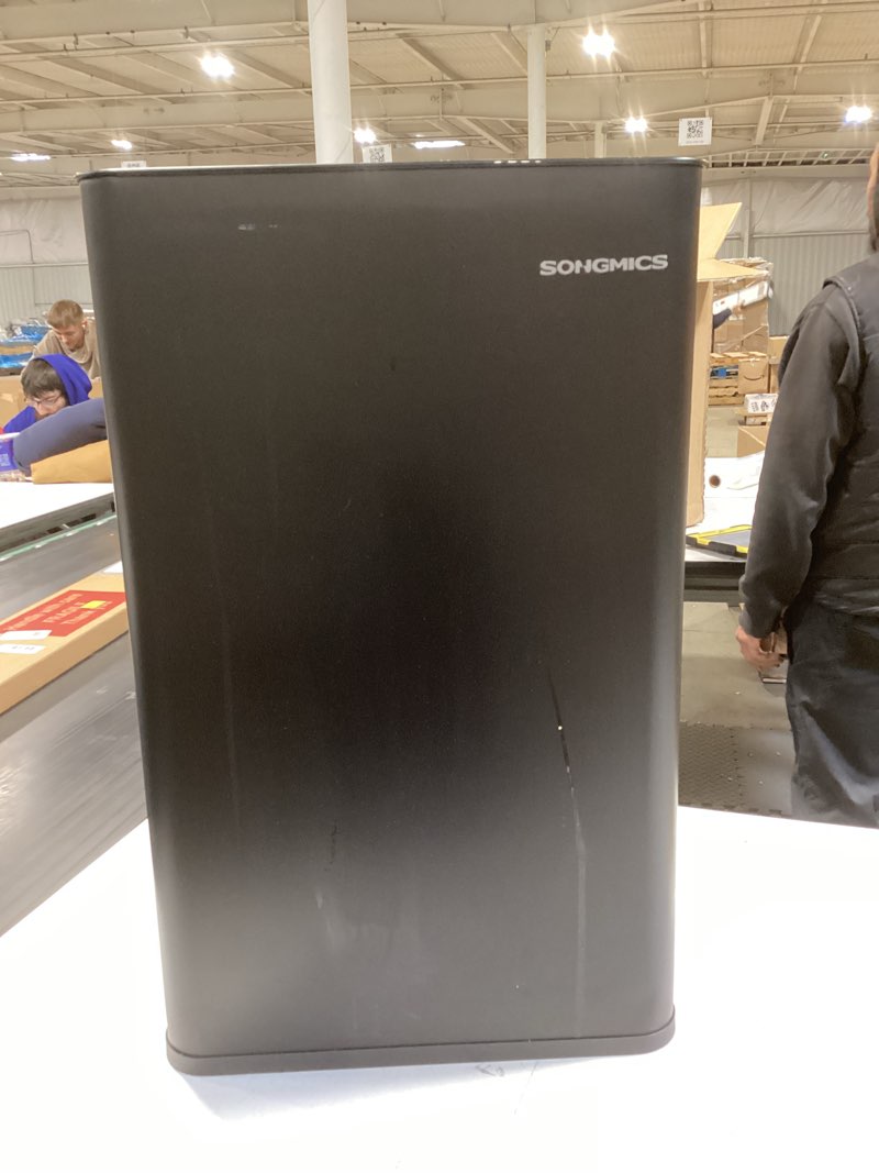 Condition photo showing As Is for Similar to SONGMICS Motion Sensor Trash Can, 18-Gallon (68L) Automatic Kitchen Garbage Can with Stay-Open Lid, Soft Close, Stainless Steel, 15 Trash Bags Included, Cloud White ULTB630W68 18 Gallon Black