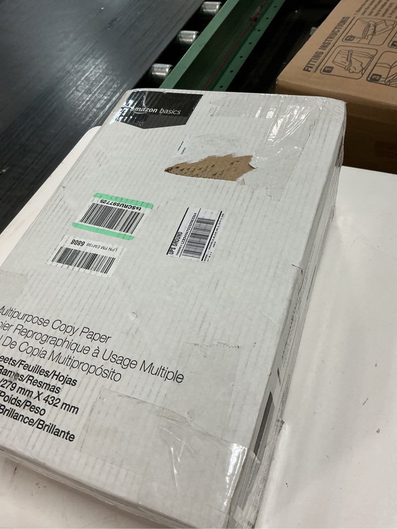 Condition photo showing New/Like New for amazon basics multipurpose copy printer paper, 20 lb, 11 x 17 inches, 5 reams (2,500 sheets), 92 bright white 5 reams | 2500 sheets ledger (11x17)