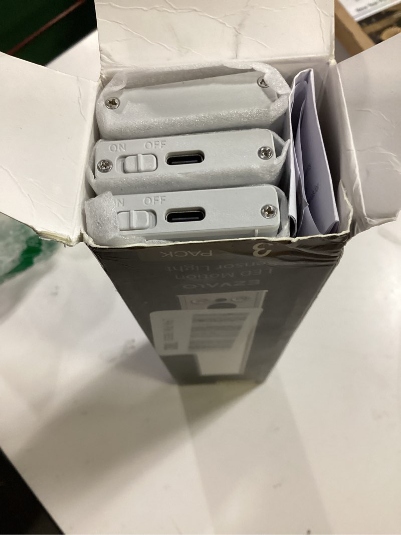 Condition photo showing Good Condition for EZVALO 3-Pack Under Cabinet Lighting, 2400mAh Rechargeable Motion Sensor Light, 10inch Magnetic Closet Lights with Dimmable & 3 Color Temps, Wireless Motion Activated Lights with Remote for Kitchen 10inch 3Pack