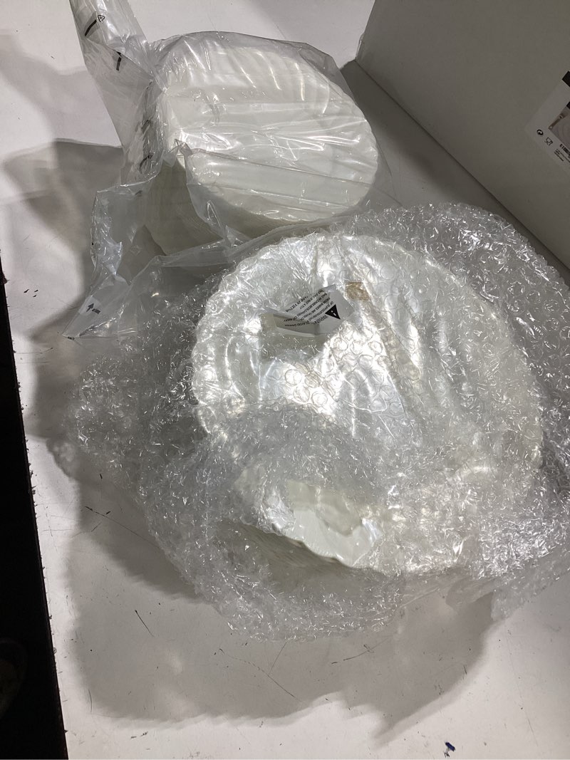 Condition photo showing Good Condition for u-qe 100 piece ivory scalloped plastic plates for party - plastic plates disposable heavy duty - high end disposable plates for wedding including 50pcs 9 '' dinner plates & 50pcs 6.5 '' dessert plates