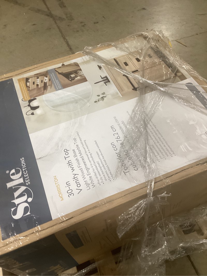 100+ bought last week style selections morriston 30-in light natural oak undermount single sink bathroom vanity with white engineered stone top item #5430871 | model #lws30mrtb