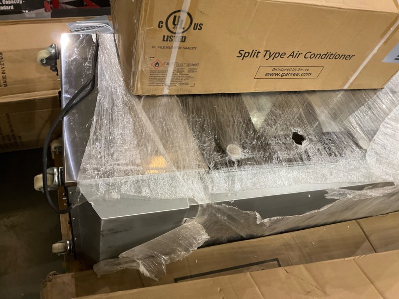 Condition photo showing As Is for VEVOR Open Air Merchandiser, 3-Tier Shelving Commercial Refrigerator, Grab and Go Display Cooler Ref