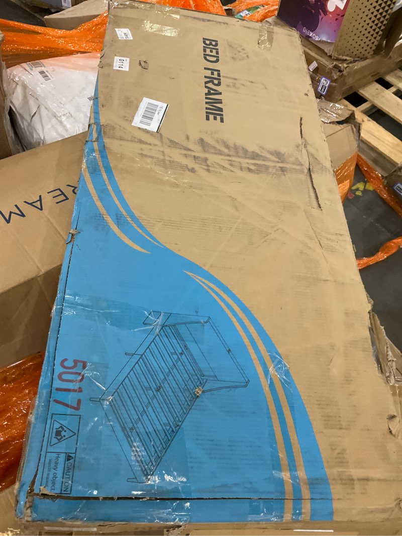 VECELO Full Bed Frame with Upholstered Wingback Headboard, Heavy-Duty Platform Bedframe with Chargin