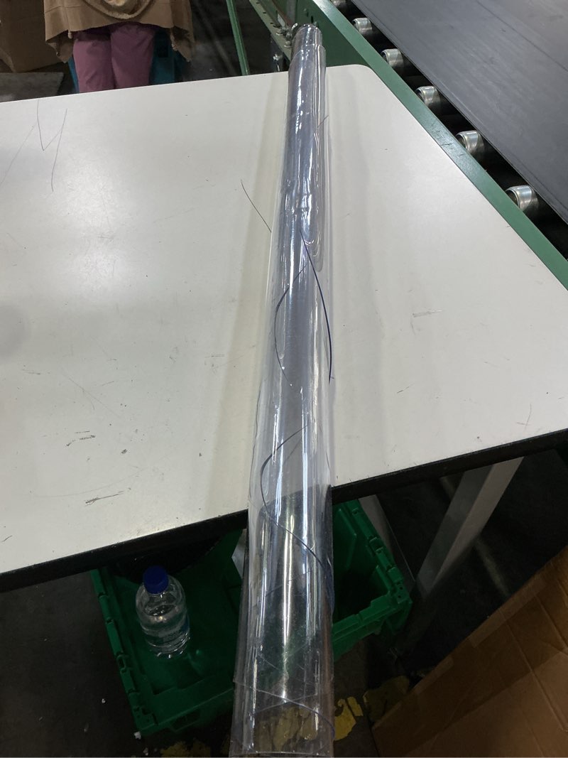 Condition photo showing Good Condition for clear round table cover protector 42 inch, 1.5mm transparent plastic table protector waterproof, anti-scratch clear desk mat for office desktop dresser dining table, fda compliant clear 1.5mm round 42'' x 42''