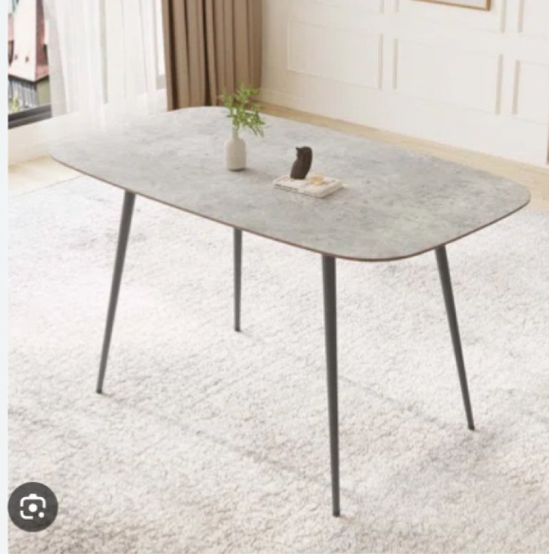 kitchen table rectangular, modern dining table set with metal legs for kitchen, dining, living, reception, office guest, outdoor, and home furniture