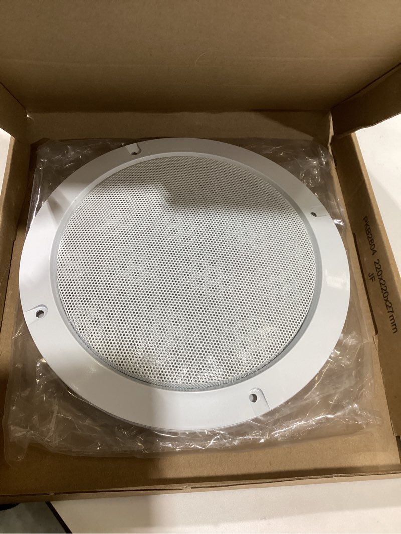 Condition photo showing New/Like New for uxcell 2pcs 6.5" Mounting Hole Diagonal Distance Speaker Grill Mesh Decorative Circle Woofer Guard Protector Cover Accessories White
