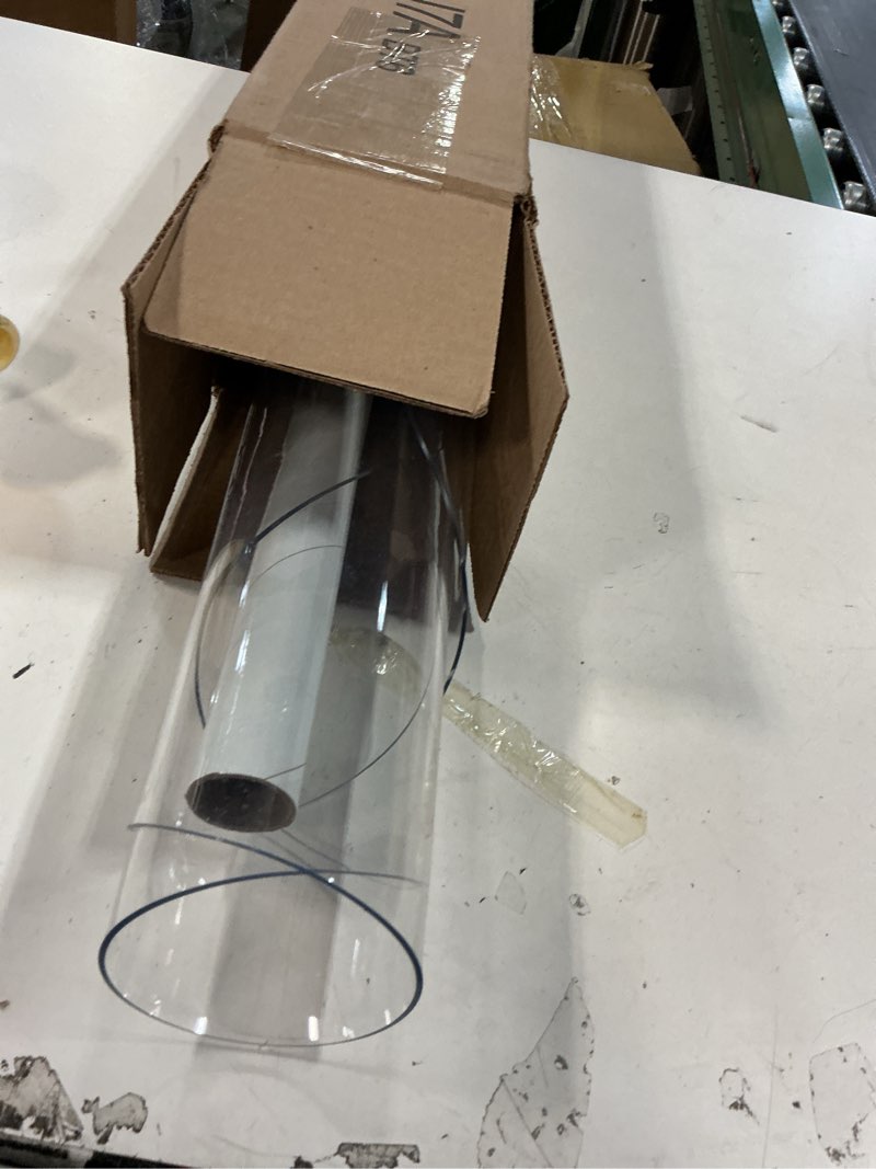 Condition photo showing As Is for LovePads Clear Table Cover Protector, 40 x 60 Inch 2mm Thick Plastic Table Cover, Table Protector for Dining Room Table, Waterproof Dresser Cover Top for Kitchen, Coffee, Writing Desk 40" x 60" (Rectangular) Clear 2mm