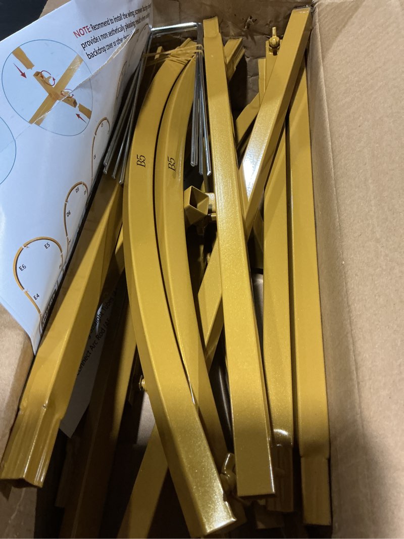 Condition photo showing As Is for 6.6 ft wedding arch backdrop stand for party, balloon arch stand, wedding arches for ceremony, metal gold arch frame backdrop stand for bridal baby showers birthday decoration photo 6.6ft