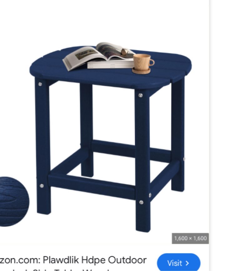 hdpe outdoor adirondack side table, wooden textured, set for patio, garden, porch, pool composite patio, backyard, bathroom and indoor, maintenance & weather resistant(aruba blue)