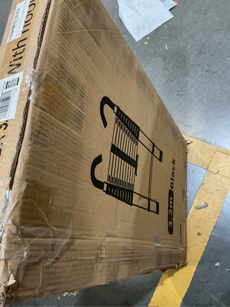 Condition photo showing New/Like New for telescopic ladder, 10.5ft rikade aluminum telescoping ladder with non-slip feet and stable hook, portable extension ladder for household and outdoor working, 330lb capacity black 10.5 ft