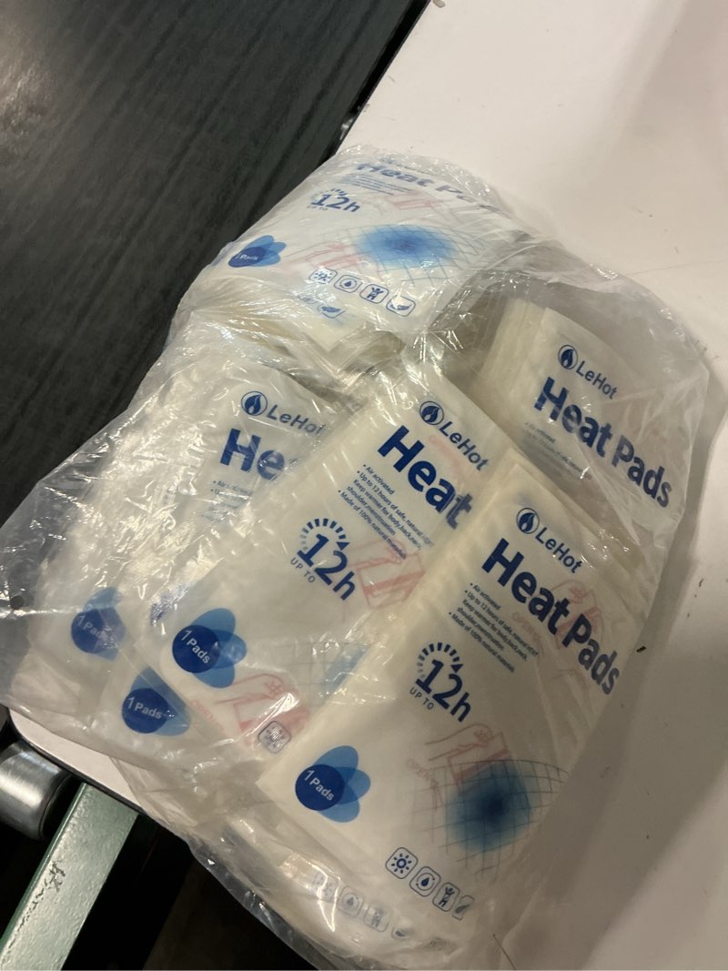 Condition photo showing Good Condition for hot body warmers - 60 pack disposable adhesive patches for up to 12 hours of safe, natural heat, ideal for outdoor activities like skiing, hiking & more, fastest activation for on-the-go warmth.