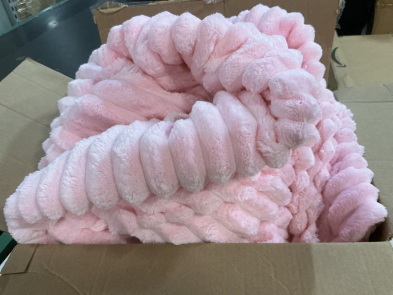 Condition photo showing As Is for bedelite fleece queen comforter set -super soft & warm fluffy cherry blossom bedding, luxury fuzzy heavy bed set for winter with 2 pillow cases cherry blossom queen