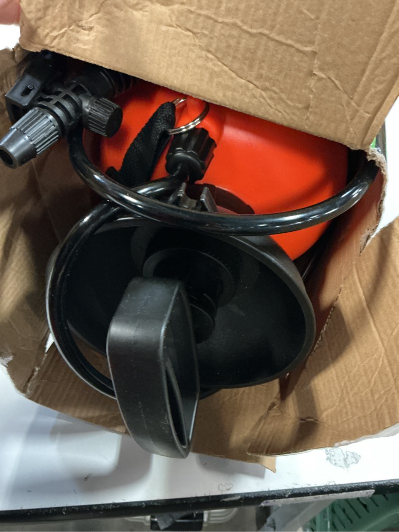 Condition photo showing As Is for VIVOSUN 1.59-Gallon Pump Pressure Sprayer, Pressurized Lawn & Garden Water Spray Bottle with Adjustable Shoulder Strap, for Plants Spraying, Garden Watering and Household Cleaning 1.59 Gallon Orange