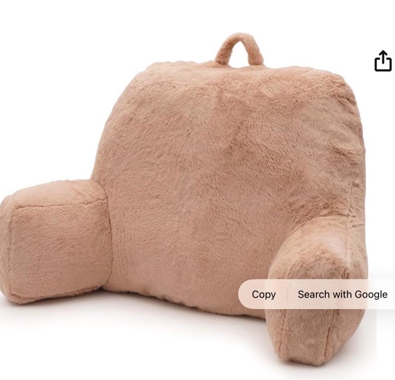 xffzroom reading pillow large bed pillow,backrest pillow with arms, back support pillow for sitting 