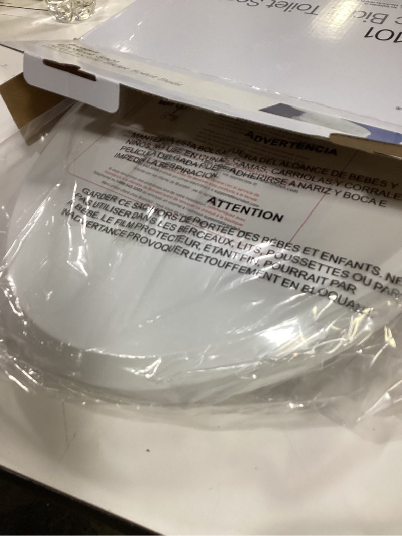 Condition photo showing Good Condition for brondell ecoseat plastic white elongated slow close feature bidet function toilet seat