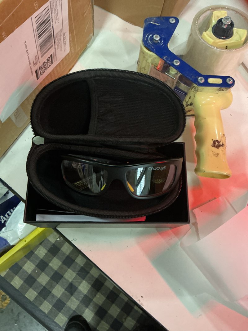 Condition photo showing New/Like New for lucyd armor smart safety glasses, tr90 frame, light adaptive lenses, open ear speakers & microphone - ansi z87.1 photochromic