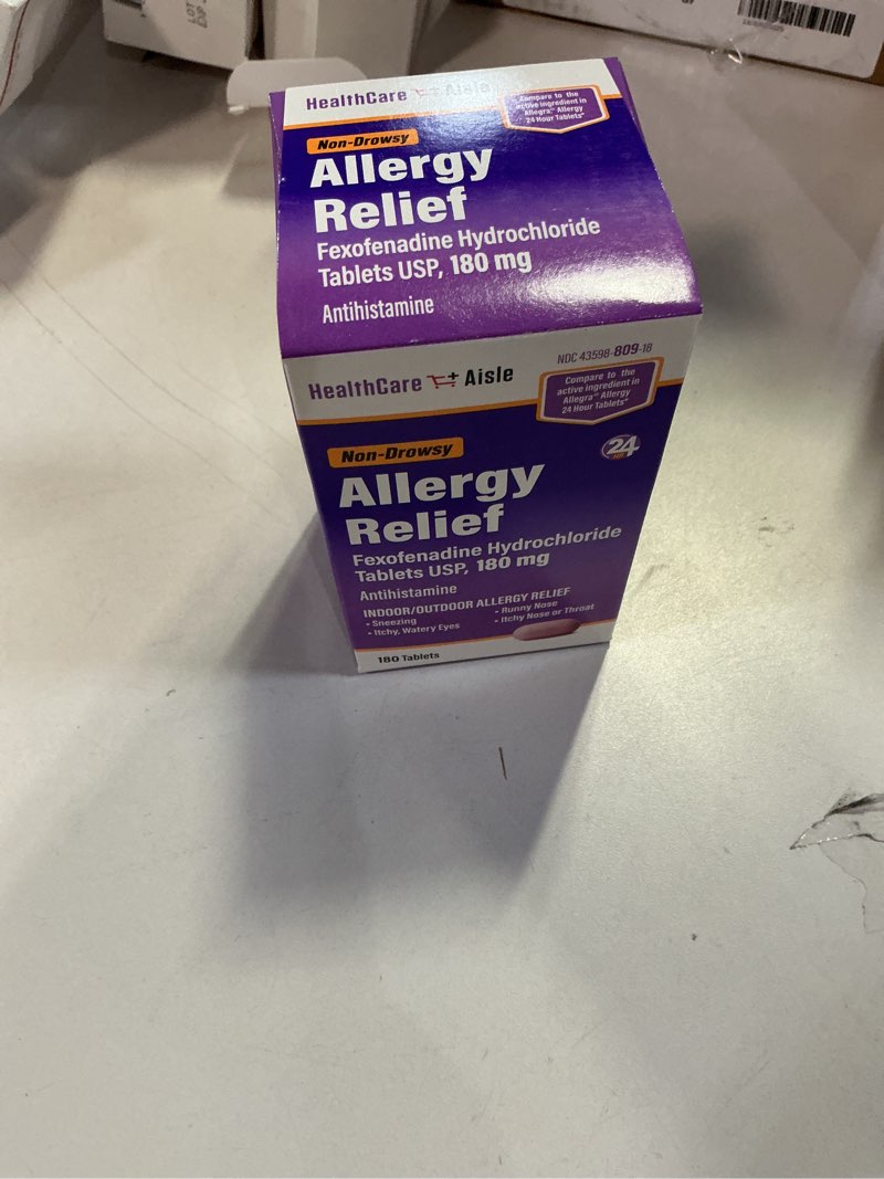 Condition photo showing New/Like New for (Exp: 2026/03)HealthCareAisle Allergy Relief - Fexofenadine Hydrochloride Tablets USP, 180 mg - 180 Tablets - Allergy Medication, Non-Drowsy 24-Hour Relief 180 Count (Pack of 1) 180mg