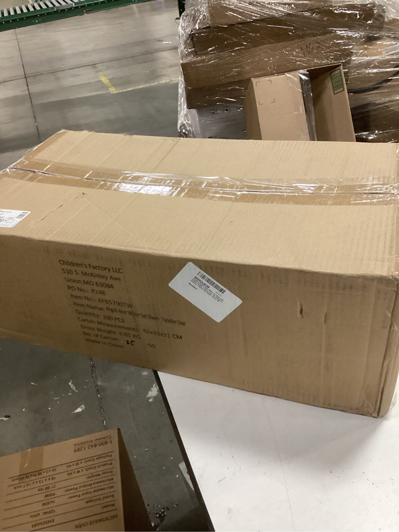 Condition photo showing New/Like New for Angeles Angels Rest White Cot Sheet with Elastic Straps, Toddler Size, Cot Sheets for Daycare, Toddler Cot Sheets, Set of 100 White 38.5"L x 22.5"W Set of 100