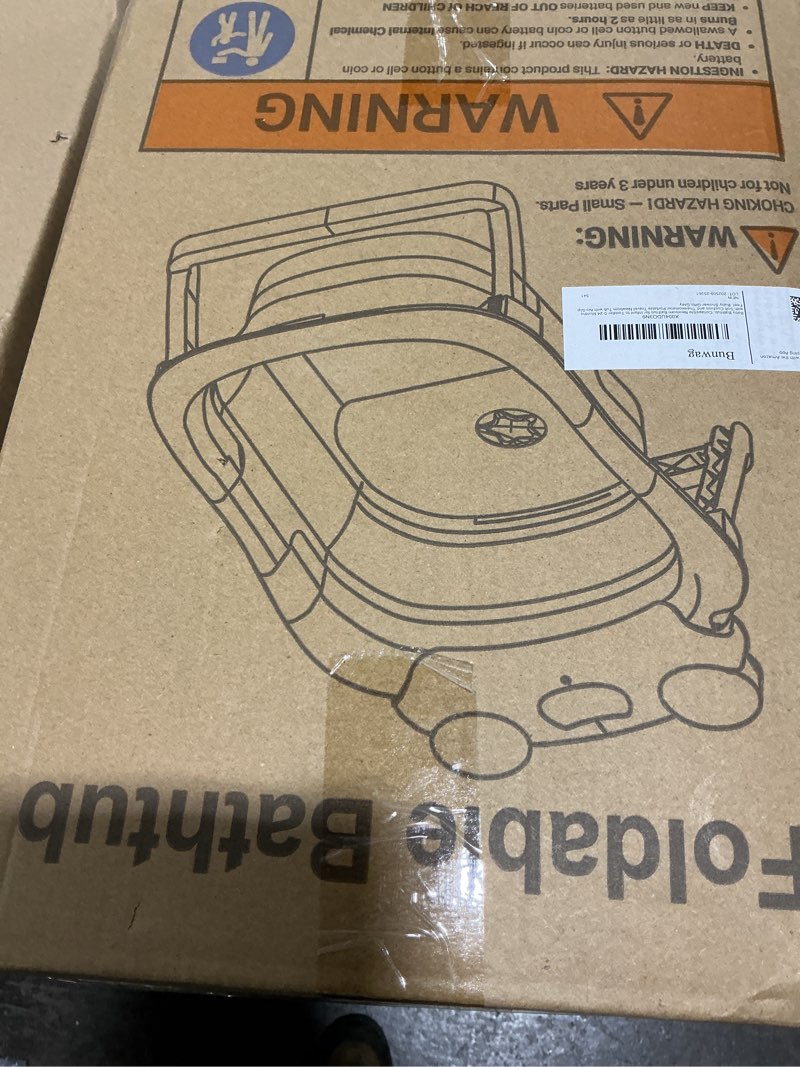 Condition photo showing Good Condition for Baby Bathtub, Collapsible Newborn Bathtub for Infant to Toddler 0-24 Months with Soft Cushion and Thermometer,Portable Travel Newborn Tub with No-Slip Feet, Baby Shower Gifts,Grey