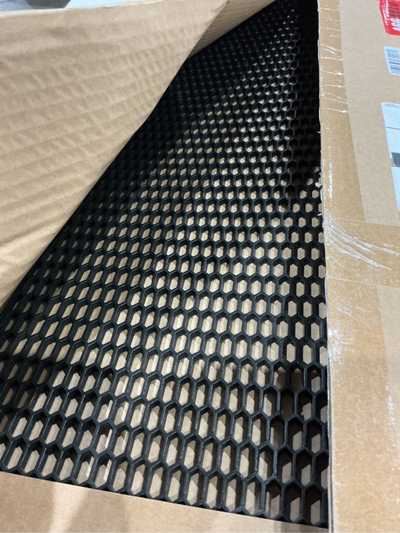 Condition photo showing Good Condition for aggauto 47"x16" abs plastic universal car grill mesh, automotive grille insert bumper honeycomb hole 7x15mm hex grids black black honeycomb 7x15mm