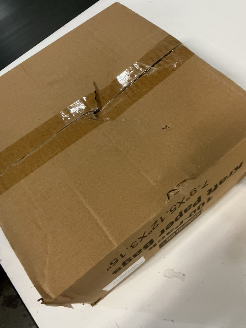 Condition photo showing New/Like New for SUNCOLOR White Kraft Paper Gift Bags, 7.9x5.12x3.15 Inches, 100 Pack, with Handles for Party Favors, Retail, Weddings, DIY Projects