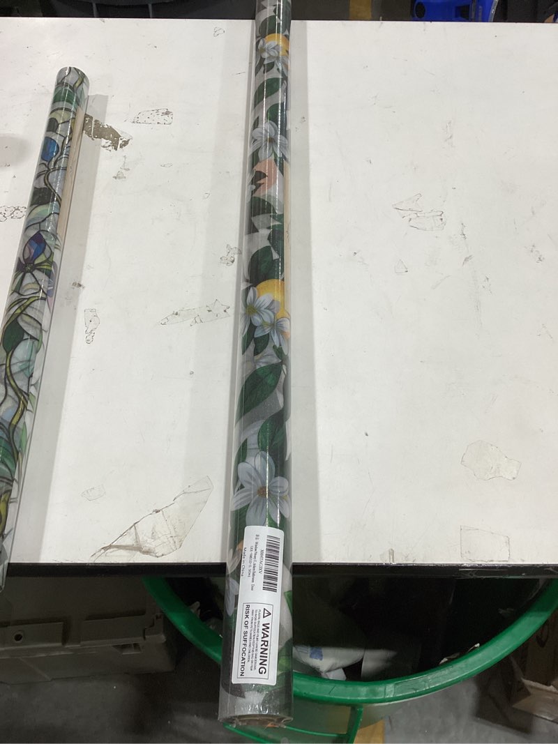 Condition photo showing New/Like New for window film, frosted privacy, one way tint, uv block, heat insulation, anti-glare, static cling, renter friendly for home bathroom door frosted lemon tree 35.5*156