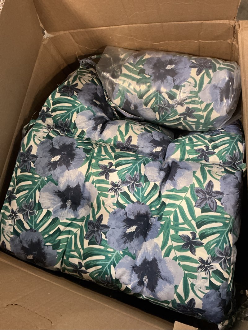Condition photo showing Good Condition for arden outdoor toss pillow, 2 pack, 16 x 16, rain-proof, fade resistant sapphire aurora blue stripe 16 x 16 sapphire aurora blue stripe 2