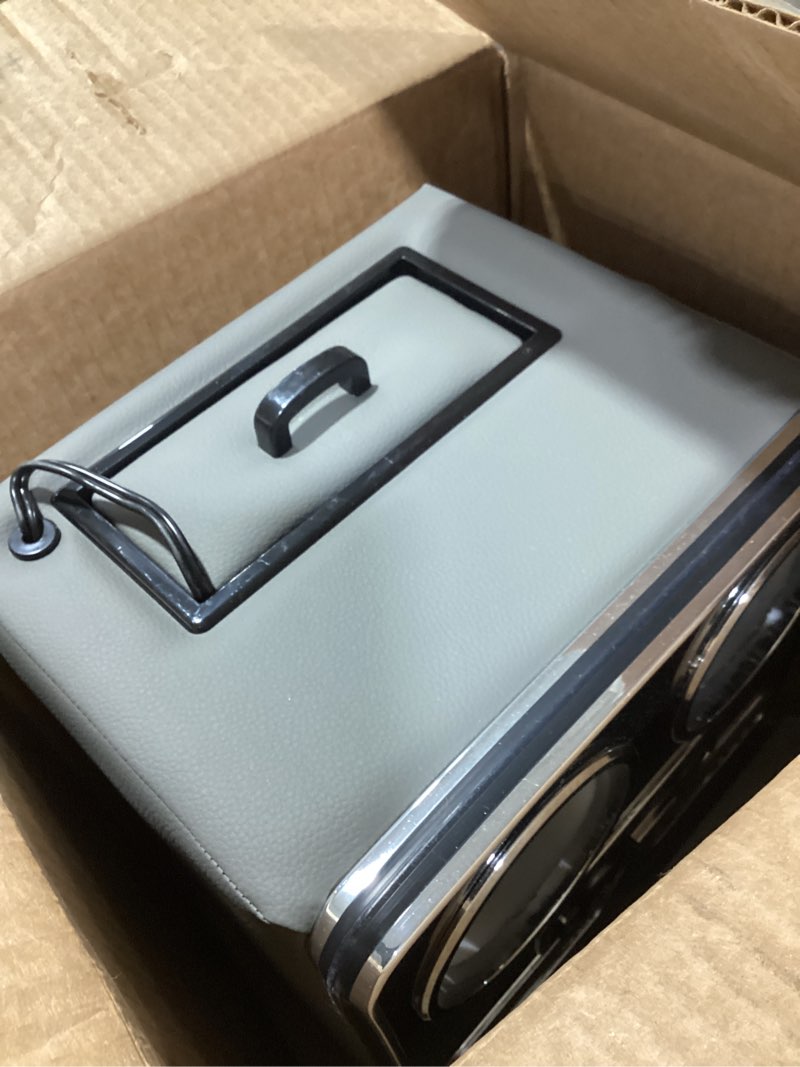 Condition photo showing Good Condition for center console, universal bench seat center console with fast phone charging? back seat car organizer, automotive center console with cup holder & phone holder (gray)