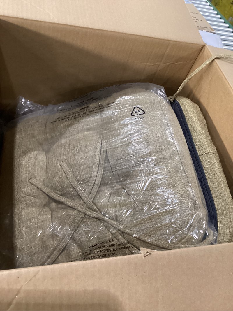 Condition photo showing As Is for Similar to photo Khaki Foam Seat Cushions Kitchen Chairs Pads for Dining Chairs Non Slip Office Seat Cushions Washable U Shaped Soft Thick Large Metal Wooden Chair Cushions,17\" x 15\" Khaki 1