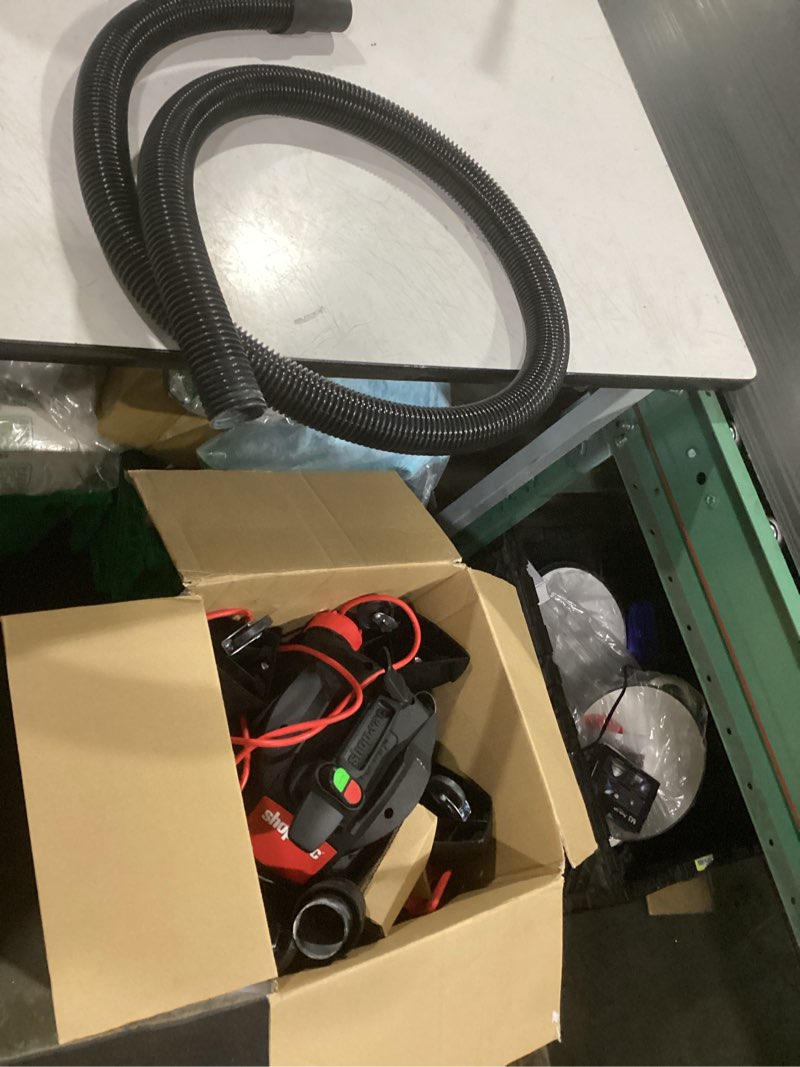 Condition photo showing As Is for shop-vac wet/dry shop vacuum with accessories included