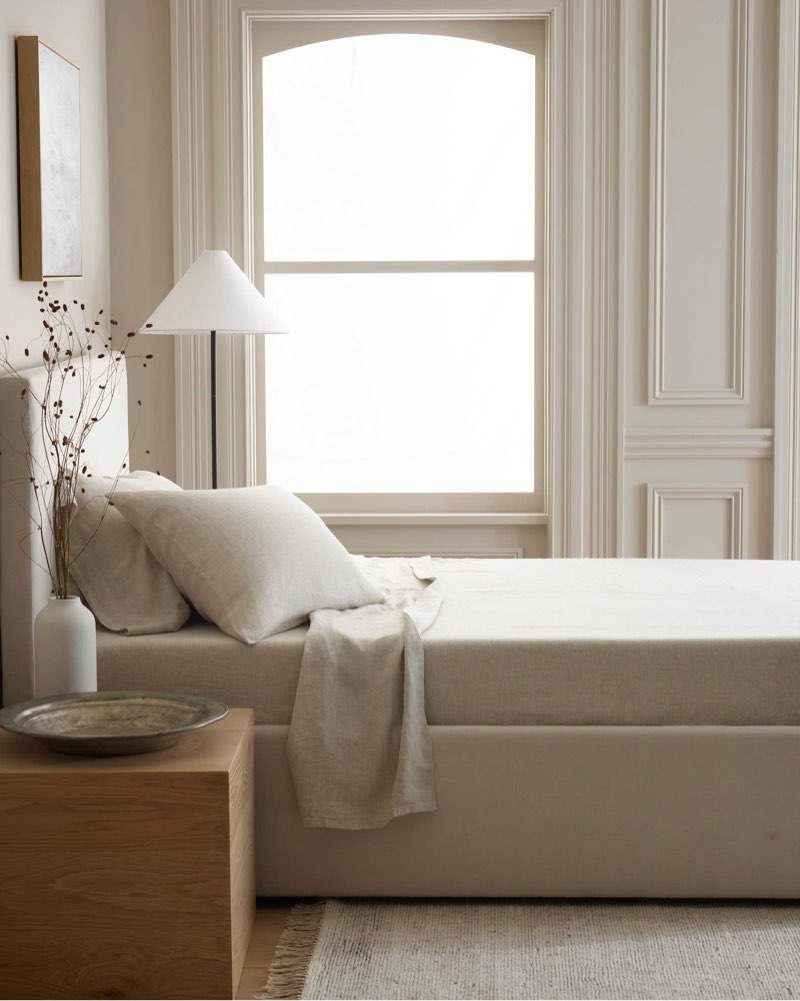 european linen sheet natural chambray king/cal king