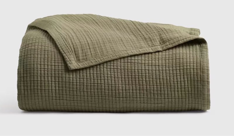 organic ribbed cotton coverlet king 