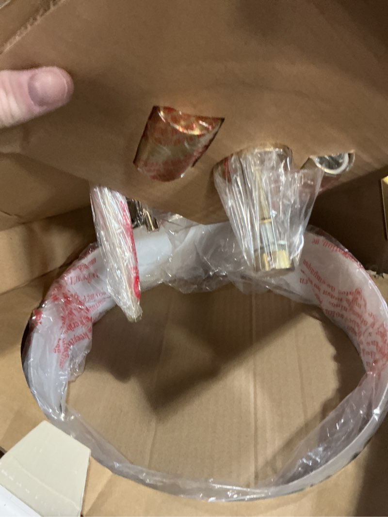 Condition photo showing Good Condition for allen + roth Fowler 13.25-in Brushed Gold Indoor 2 -Light Semi-flush Mount Light with Frosted Glass one_size 