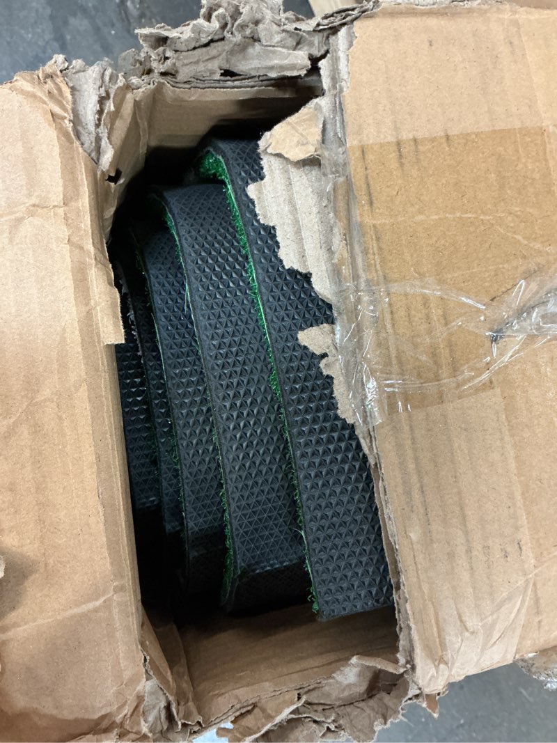 Condition photo showing Good Condition for riifrily baseball hitting mat pro batting cage mat antislip tpr rubber backing with home plate for baseball softball training indoor and outdoor 12‘x6’ green