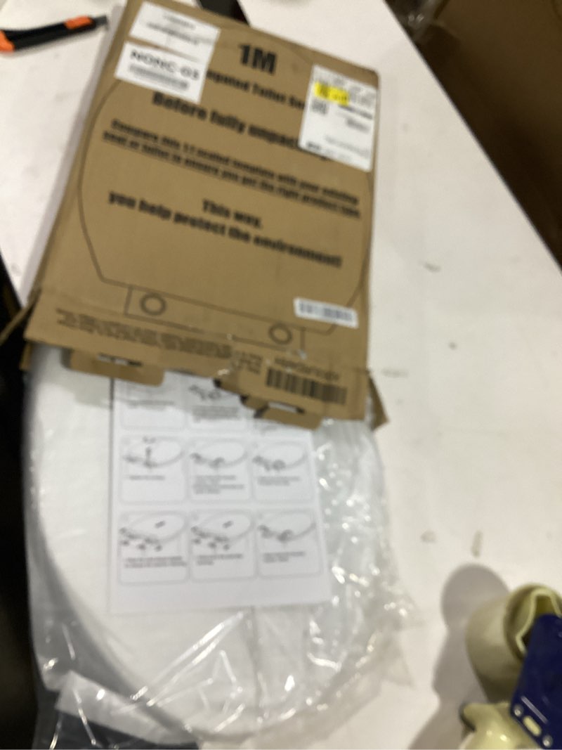 Condition photo showing Good Condition for elongated toilet seat, 18.5” soft/slow close oval (oblong) toilet seat for elongated toilets, no-slam quiet-close lid, easy-to-install & clean, durable never-loosen white plastic seat white elongated(oval)