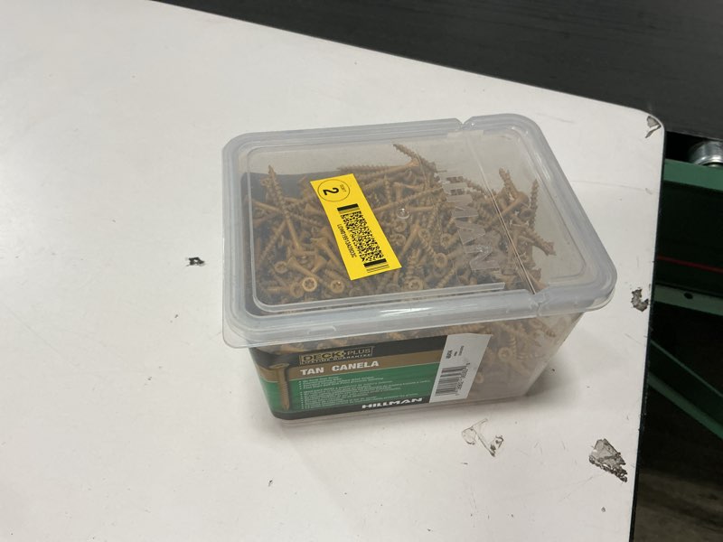 Condition photo showing Good Condition for Deck Plus Wood Screws  Steel Exterior Screws  #8 x 2   Tan  5lb Box