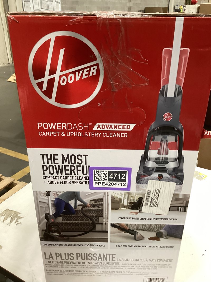 Condition photo showing New/Like New for hoover powerdash pet advanced compact carpet cleaner machine with above floor cleaning, lightweight carpet shampooer machine, pair with a hoover carpet cleaner solution for a bright, refreshed home powerdash advanced