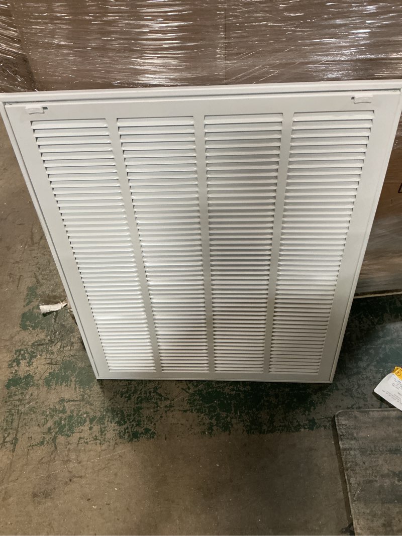 Condition photo showing As Is for reliabilt 20-in x 25-in steel white sidewall/ceiling filter grille